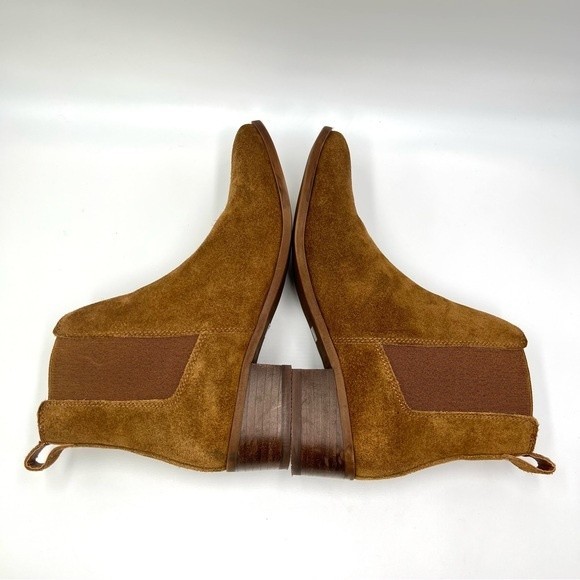 Steve Madden Womens Size 7.5 Cognac Brown Suede Leather Chelsea Ankle Boots - Picture 5 of 11